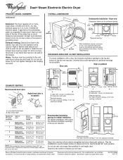 Whirlpool WED9600TA Dimension Guide