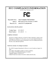 Asus BC-12B1ST FCC Compliance Information
