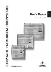 Behringer EUROPOWER PMH1000 Manual