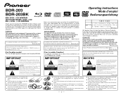 Pioneer BDR-203BK Operating Instructions