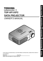 Toshiba TDP-XP2 User Manual