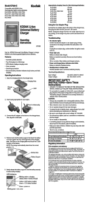 Kodak 1615350 Operating Instructions