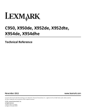 Lexmark X952 Technical Reference