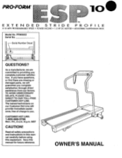 ProForm 10 Esp Treadmill English Manual