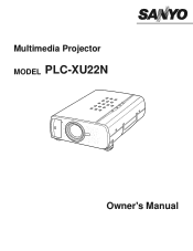 Sanyo PLC-XU22N Owners Manual