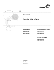 Seagate Savvio 15K Savvio 15K.3 SAS Product Manual