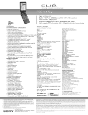 Sony PEG-NX73V Marketing Specifications