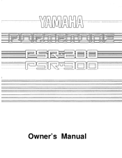 Yamaha PSR-300 Owner's Manual
