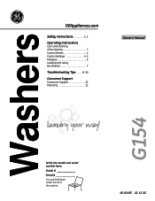 GE GTWP1800DWW Owners Manual