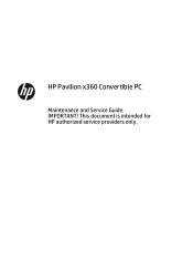 HP Pavilion 13-a100 Pavilion x360 Convertible PC Maintenance and Service Guide 1