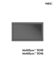 NEC SC46 MultiSync LCD SC40 SC46 User manual