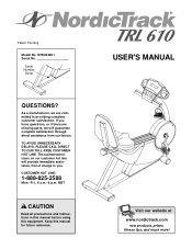 NordicTrack Trl610 English Manual
