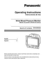 Panasonic EW-BW30S EW-BW30S Owner's Manual (English)