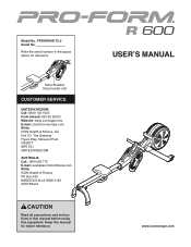 ProForm R 600 Rower Uk Manual