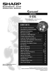 Sharp R-426L R-426L Microwave Operation Manual
