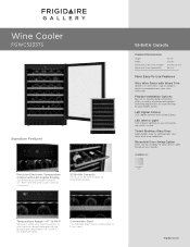 Frigidaire FGWC5233TS Product Specifications Sheet