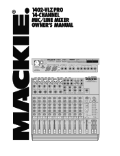 Mackie 1402-VLZ Pro Owner's Manual
