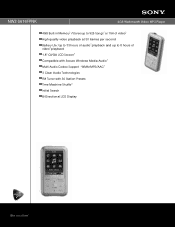 Sony NWZ-S616FPNK Marketing Specifications