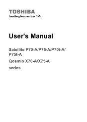 Toshiba Qosmio X70-A PSPLTC-13C08F Users Manual Canada; English