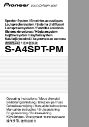 Pioneer S-A4SPT-PM Operating Instructions