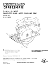 Craftsman 11585 Operation Manual