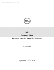 Dell XPS 13 9360 XPS 13-9360 Re-image Guide