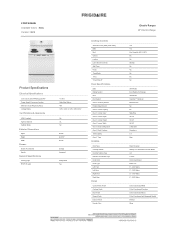Frigidaire FCRC3005AW Product Specifications Sheet