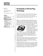 HP ProLiant 800 The Benefits of PCI Hot Plug Technology