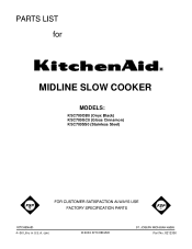 KitchenAid KSC700OB Parts List