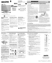 Sanyo DP39843 Owners Manual
