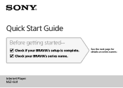 Sony NSZ-GU1 Quick Start Guide