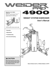 Weider Pro 4900 English Manual