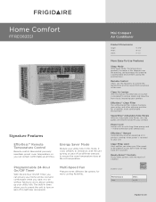 Frigidaire FFRE0833S1 Product Specifications Sheet