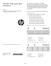 HP MSA 1040 HP MSA 1040 Quick Start Instructions (759126-001, March 2014)
