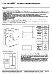 KitchenAid KRFF507HWH Dimension Guide