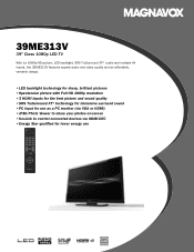 Magnavox 39ME313V Leaflet - English