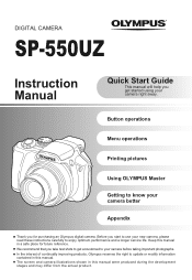 Olympus SP 550 SP-550UZ Instruction Manual (English)