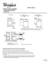 Whirlpool WED5500BW Dimension Guide