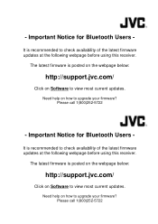 JVC KW-AV60BT Important Notice
