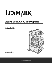 Lexmark X820e Setup Guide