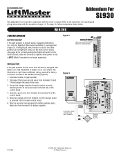 LiftMaster SL930 SL930 Addendum Manual