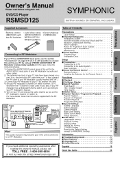 Symphonic RSMSD125 Owner's Manual