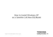 Toshiba Satellite L40 Windows XP User Guide