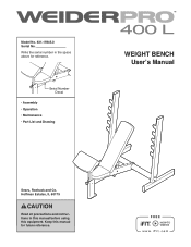 Weider Pro 400l Bench User Manual