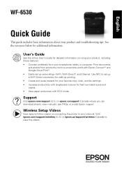 Epson WF-6530 Quick Guide and Warranty