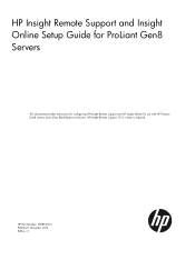 HP ProLiant ML310e HP Insight Remote Support and Insight Online Setup Guide for ProLiant Gen8 Servers
