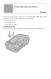 Intermec PB31 Printer Belt Clip Instructions