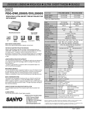 Sanyo PDG-DXL2000S Print Specs