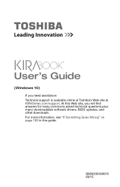 Toshiba KIRAbook 13 i7S1X Touch KIRAbook PSUC2U Windows 10 Users Guide