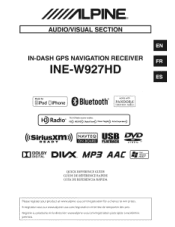 Alpine INE-W927HD Quick Reference Guide
